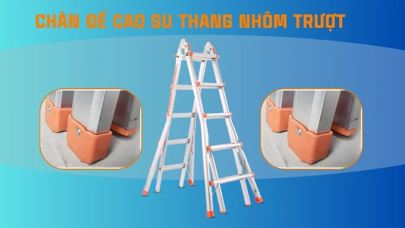 Chân đế cao su thang rút các loại thang chữ a, đơn, ghế 21 Chân đế cao su thang nhôm trượt