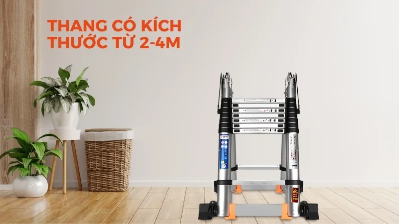 Cách chọn kích thước thang chữ a, kích thước thang nhôm 17 Thang có kích thước từ 2-4 (m)