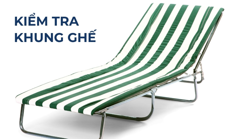 Ghế thư giãn thanh lý, ghế xếp cũ giá rẻ, mới 99% 16 Kiểm tra khung ghế