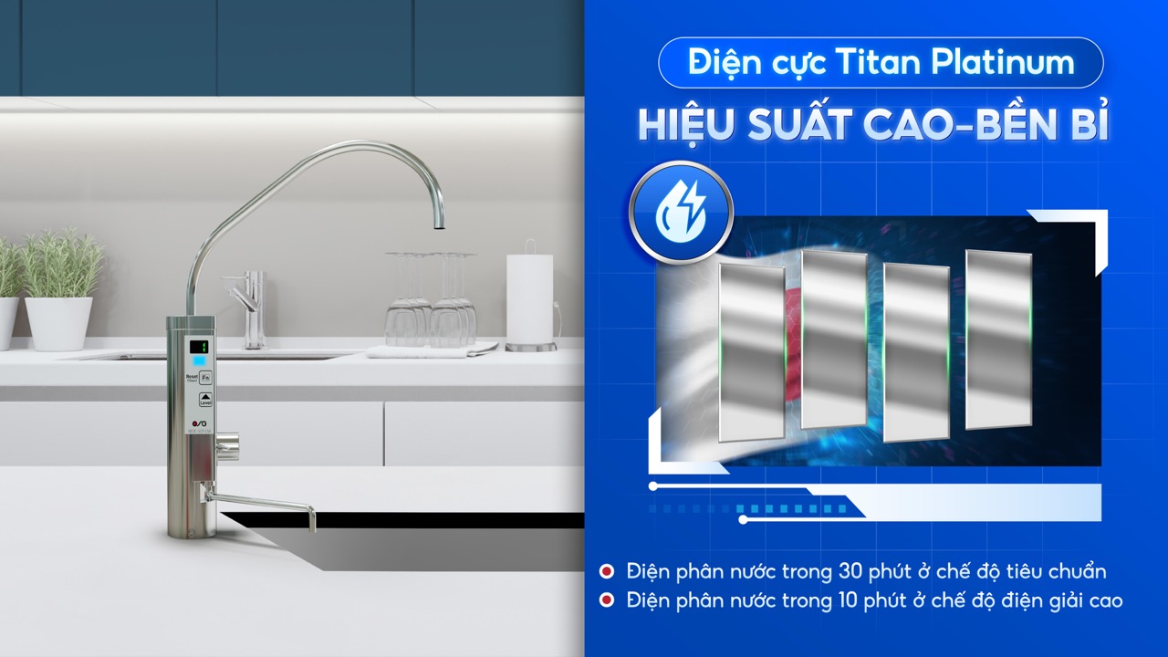 Máy lọc nước OSG NDX-501LM có 4 tấm điện cực