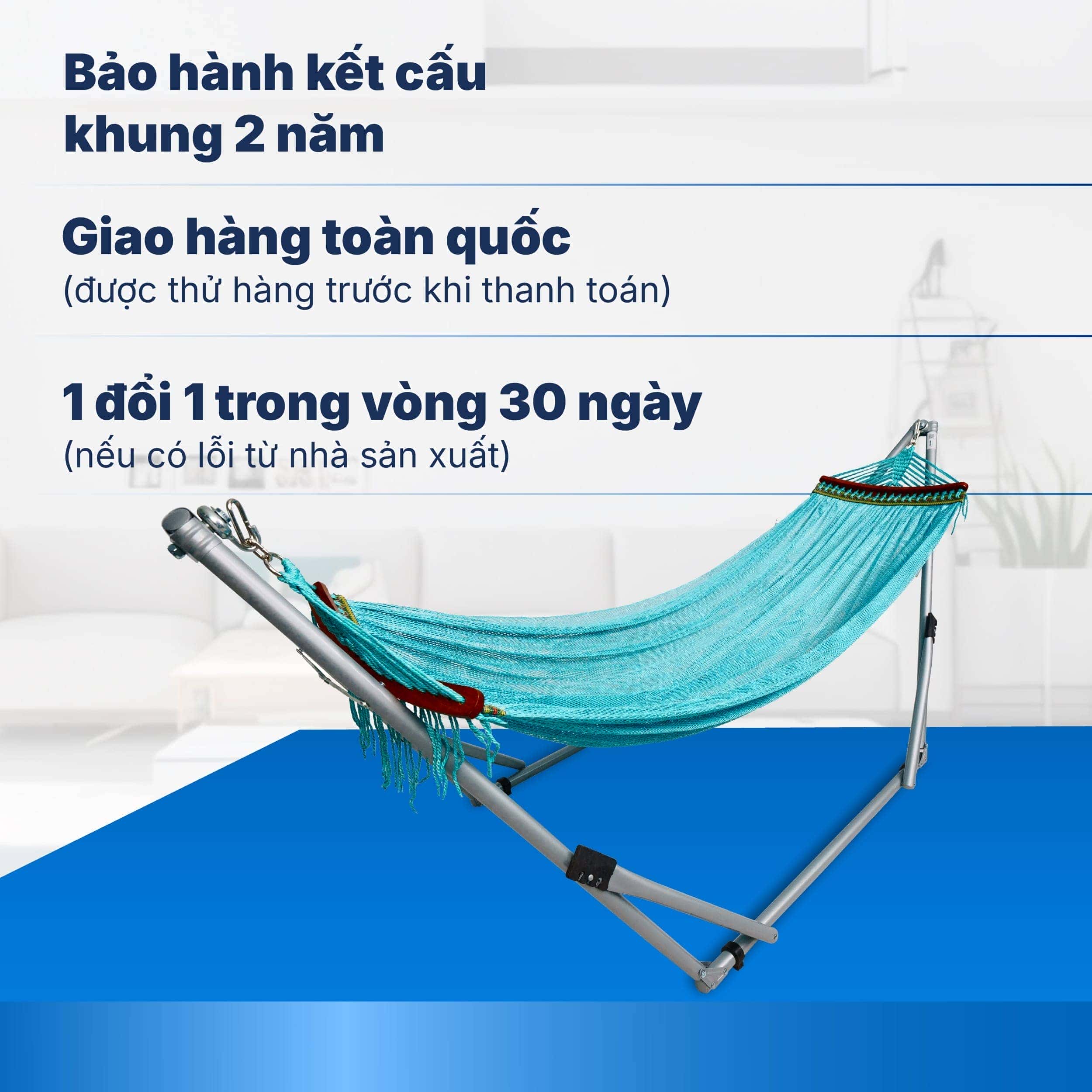 Võng xếp khung thép HAKAWA HK-V35 20 Chính sách bảo hành chính hãng khi mua võng xếp HAKAWA