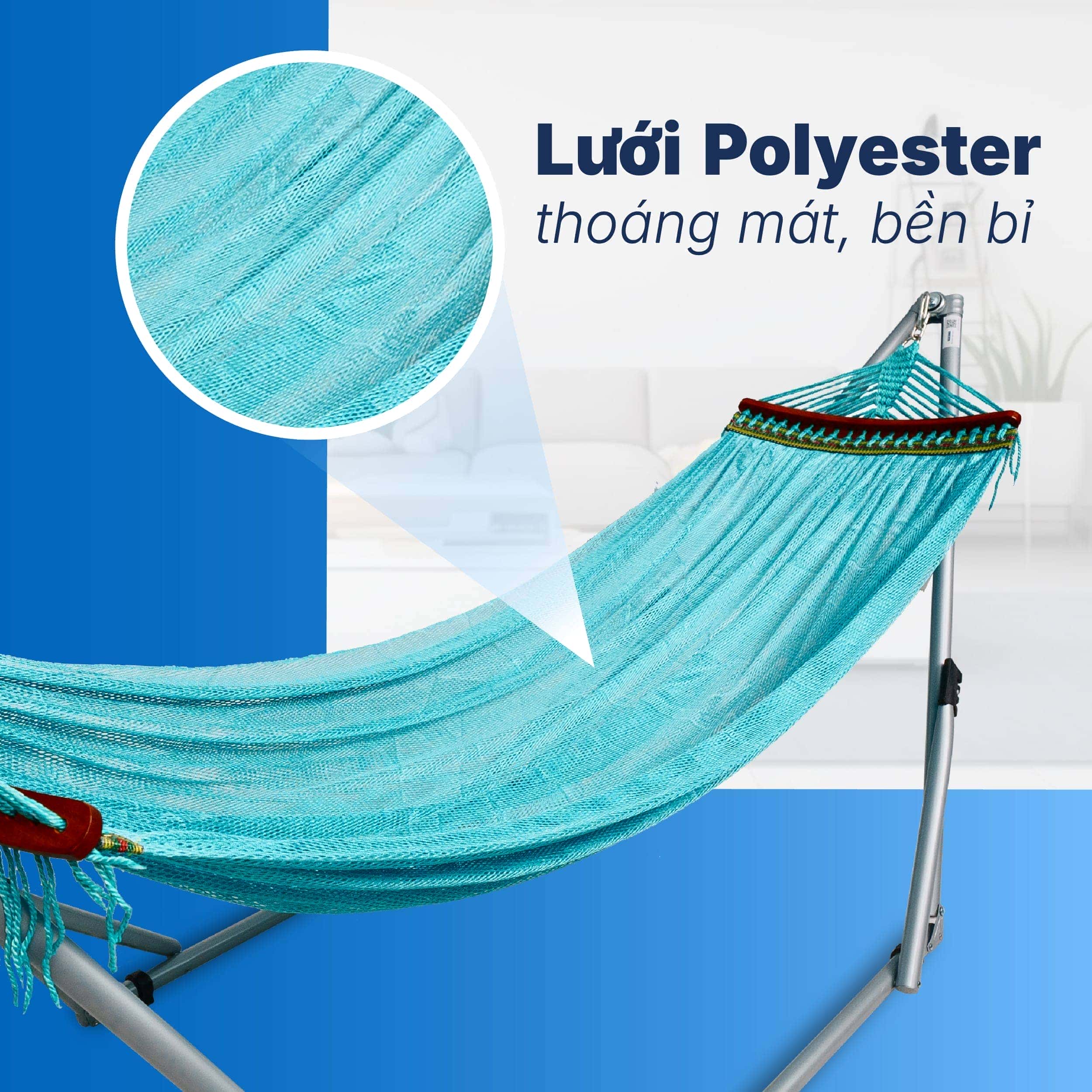 Võng xếp khung thép HAKAWA HK-V35 15 Võng xếp HAKAWA HK-V35 được làm từ lưới Polyester