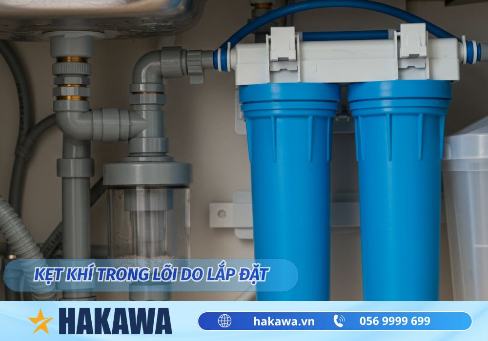 Máy lọc nước có váng trắng có sao không? Nên xử lý thế nào 12 Kẹt khí trong lõi lọc do lắp đặt