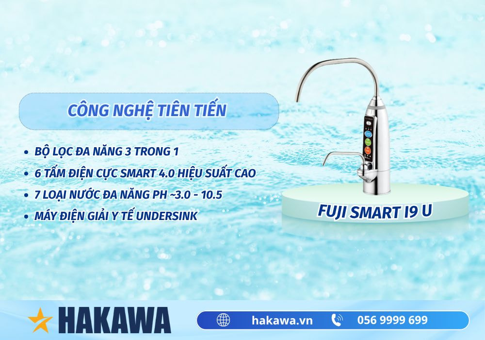 Top máy lọc nước ion kiềm âm tủ bếp TỐT NHẤT tại Hakawa 9 Máy lọc nước ion kiềm âm tủ bếp Fuji Smart i9-U