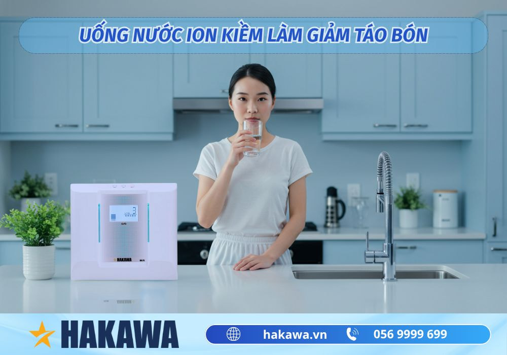 Nước ion kiềm hỗ trợ trị táo bón và cách sử dụng 10 Uống nước ion kiềm làm giảm táo bón