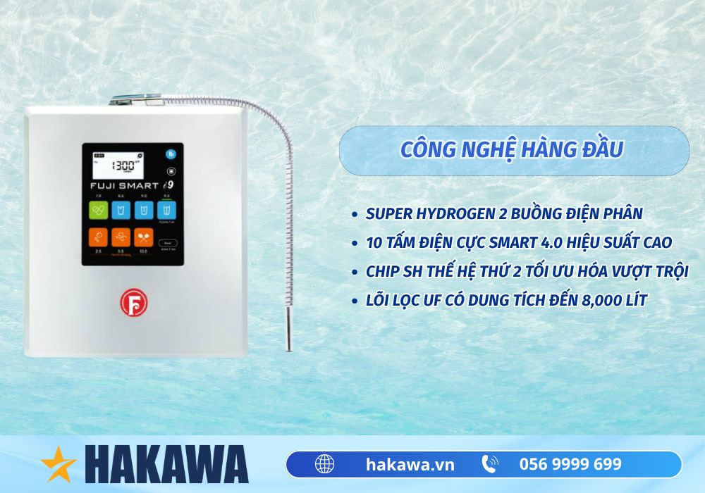 Máy lọc nước iON kiềm Fuji Smart i9 4 Công nghệ máy lọc nước điện giải iON kiềm Fuji Smart i9