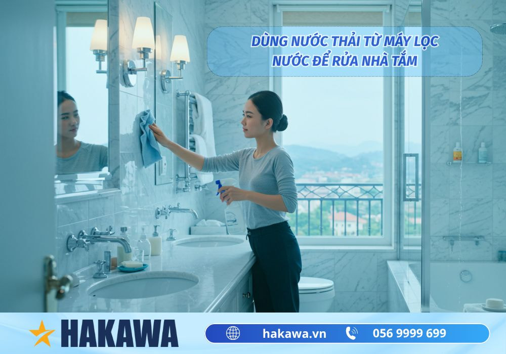 Nước thải từ máy lọc nước có dùng được không? Cách dùng hiệu quả 26 Nước thải từ máy lọc nước dùng để vệ sinh nhà tắm