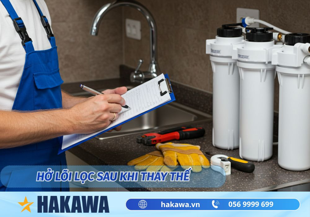 Nguyên nhân máy lọc nước bị e khí và cách khắc phục 7 Máy lọc nước bị e khí do hở lõi lọc