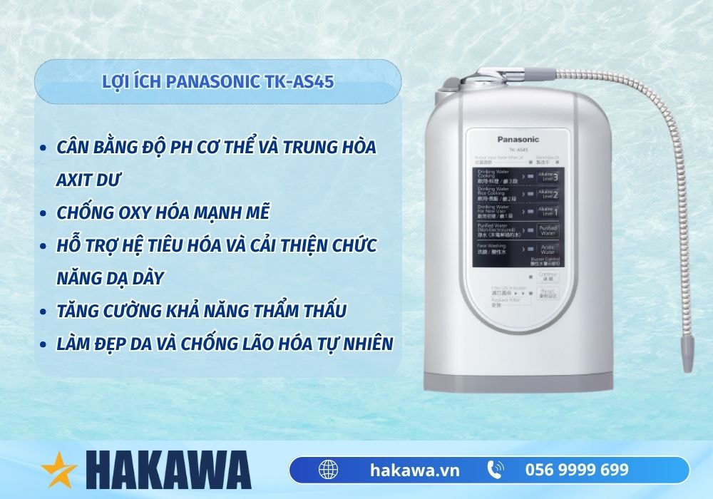 Máy lọc nước ion kiềm Panasonic TK-AS45 4 Lợi ích của máy lọc nước ion kiềm Panasonic TK AS45