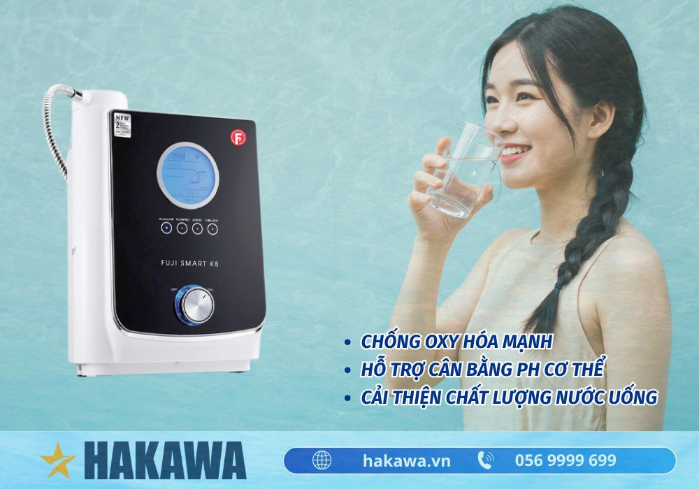 Máy lọc nước iON kiềm Fuji Smart K8 3 Công dụng của máy lọc nước điện giải iON kiềm Fuji Smart K8