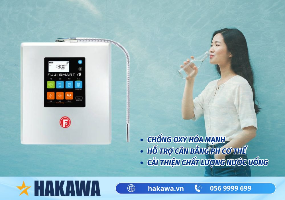 Máy lọc nước iON kiềm Fuji Smart i9 3 Công dụng của máy lọc nước điện giải iON kiềm Fuji Smart i9