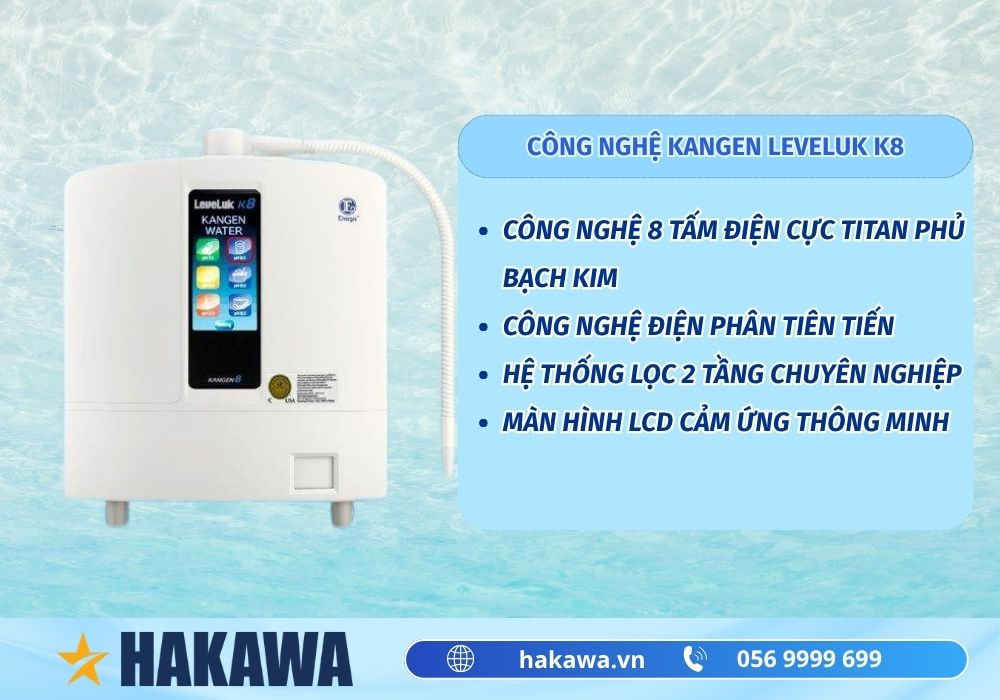 Máy lọc nước ion kiềm Kangen LeveLuk K8 3 Tính năng Máy lọc nước ion kiềm Kangen LeveLuk K8;