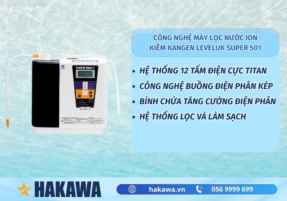 Máy lọc nước tạo kiềm Kangen Leveluk Super 501 3 Tính năng của Máy lọc nước ion kiềm Kangen LeveLuk Super 501