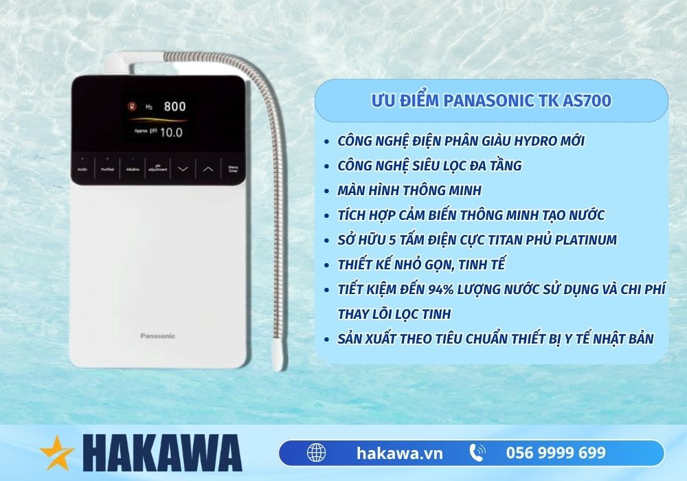 Máy lọc nước ion kiềm Panasonic TK AS700 (AS 700) 3 Ưu điểm máy lọc nước ion kiềm Panasonic TK AS700 là gì