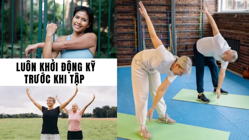 Khuyến khích người tập nên khởi động trước khi lên máy tập
