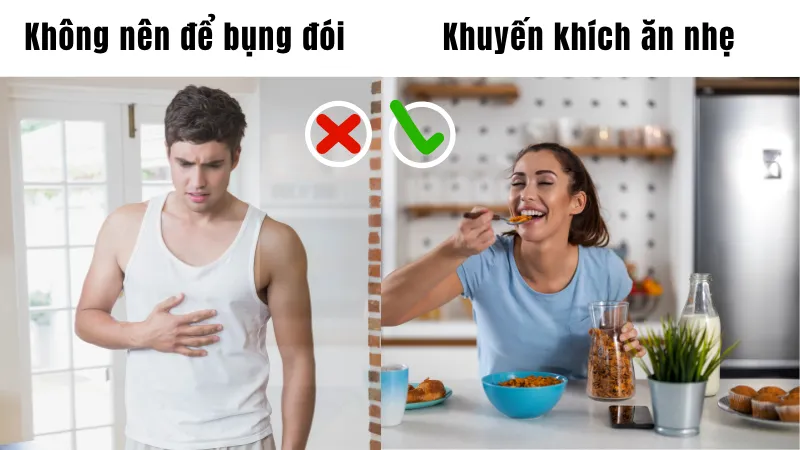 Cách tránh say khi sử dụng máy đi bộ trên không 12 Không được để bụng quá đói hoặc quá no sẽ gây nôn