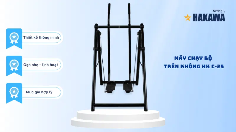 Cách tránh say khi sử dụng máy đi bộ trên không 14 Máy chạy bộ trên không HK C-25 gọn nhẹ có thể dễ dàng gấp gọn