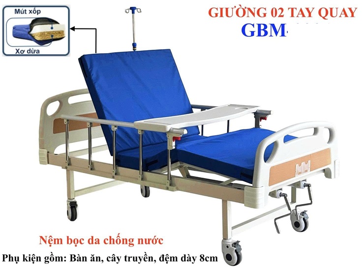Giường Y Tế 2 Tay quay GBM