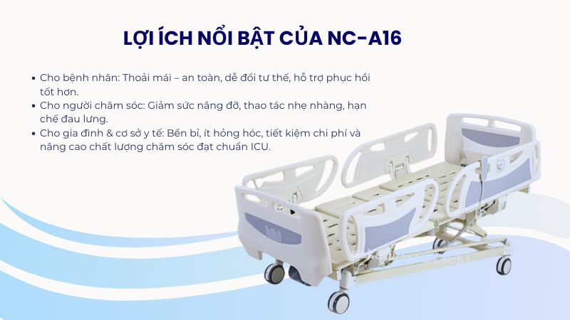 Giường y tế ICU Nakachi NC-A16 3 Giường y tế NC-A16
