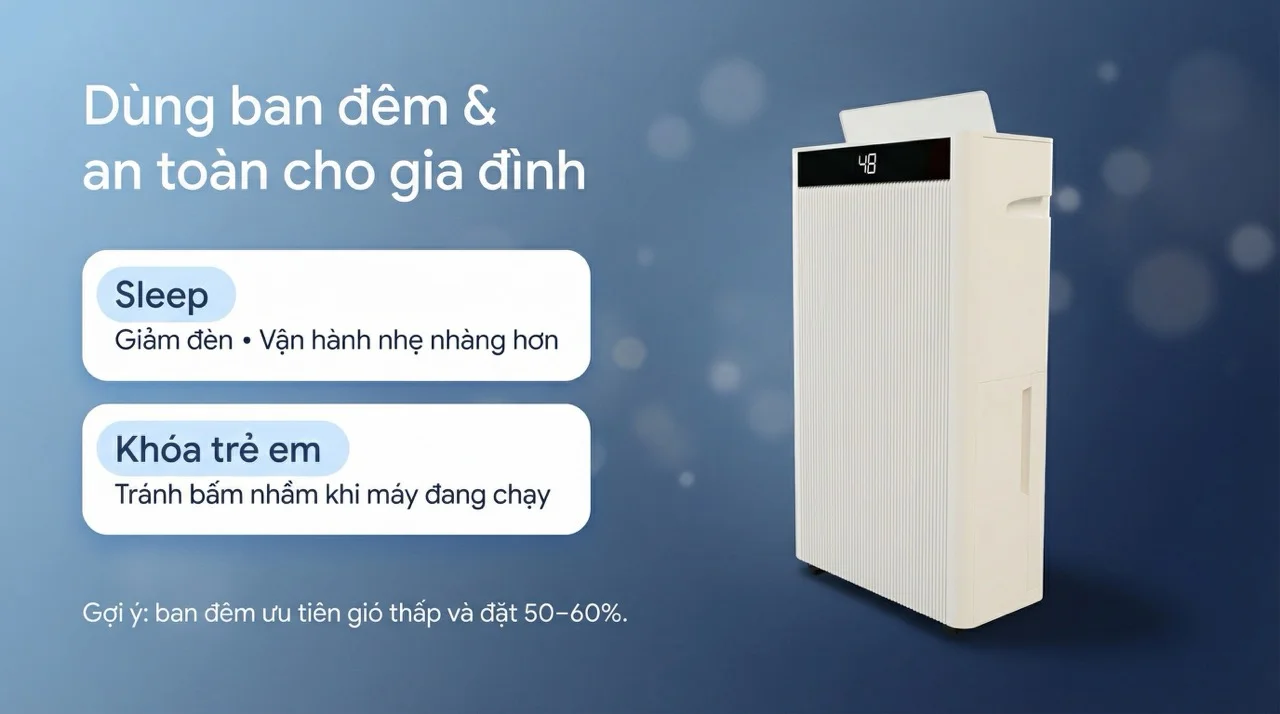 Máy hút ẩm Hakawa M320 25 Chế độ ngủ (Sleep)