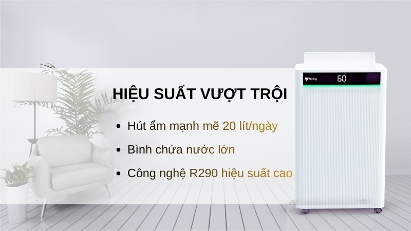 Máy hút ẩm Hakawa Airdog M320 13 Hiệu suất vượt trội so với máy phổ thông