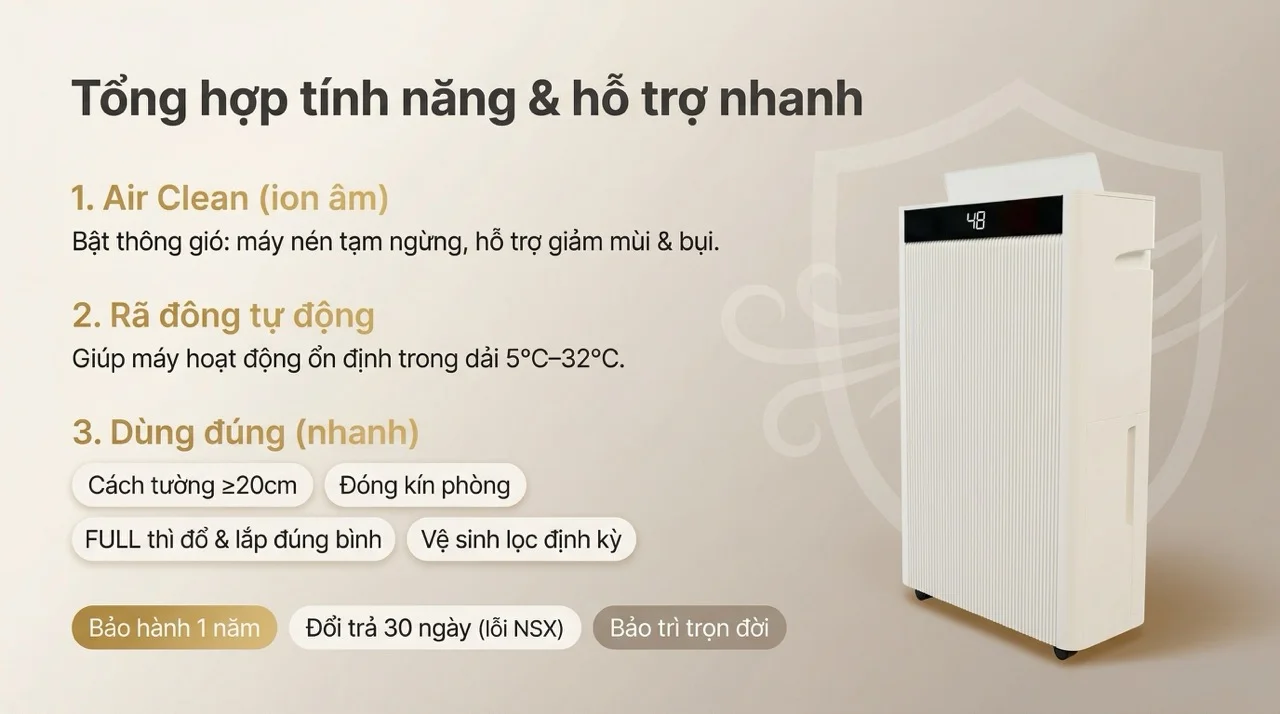 Máy hút ẩm Hakawa M320 27 Hướng dẫn sử dụng máy hút ẩm M320 đúng cách
