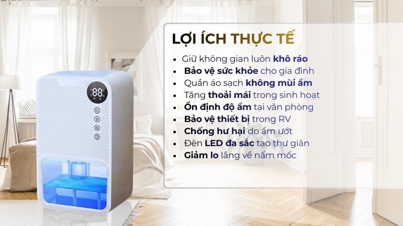 Máy hút ẩm mini Hakawa Airdog EDH22 14 Lợi ích thực tế mà bạn nhận được