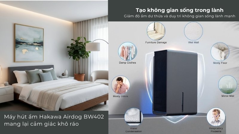 Máy hút ẩm mini Hakawa Airdog BW402 16 Ứng dụng đa năng trong cuộc sống