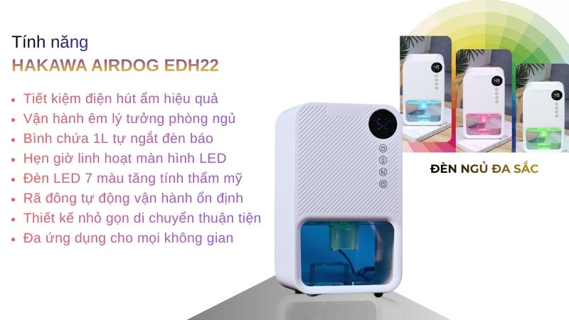 Máy hút ẩm mini Hakawa Airdog EDH22 13 Tính năng nổi bật của Hakawa Airdog EDH22