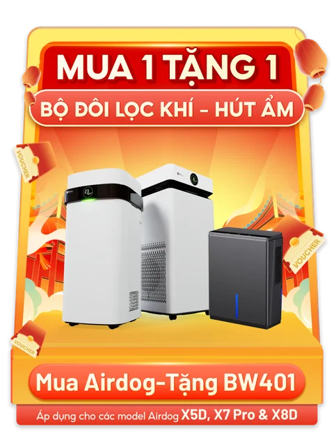 Mua máy lọc không khí tặng máy hút ẩm