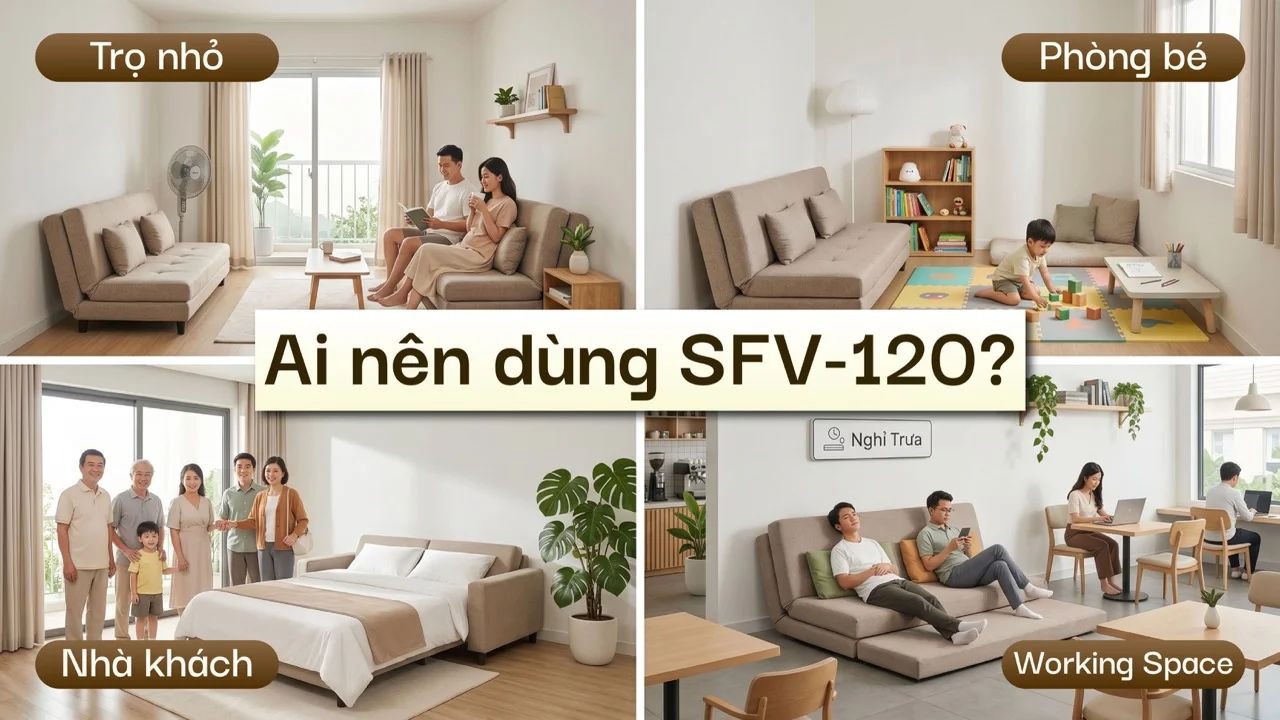 Sofa Giường Vải HAKAWA Vải SFV-120 14 120cm bọc vải - dùng thực tế ở những đâu