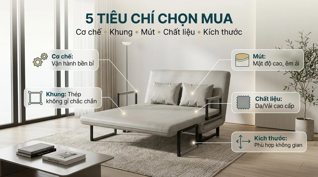 Sofa Giường Thông Minh - Tiêu Chí Chọn Mua & Gợi Ý 6 5 Tiêu Chí Đánh Giá Sofa Giường Thông Minh Chất Lượng