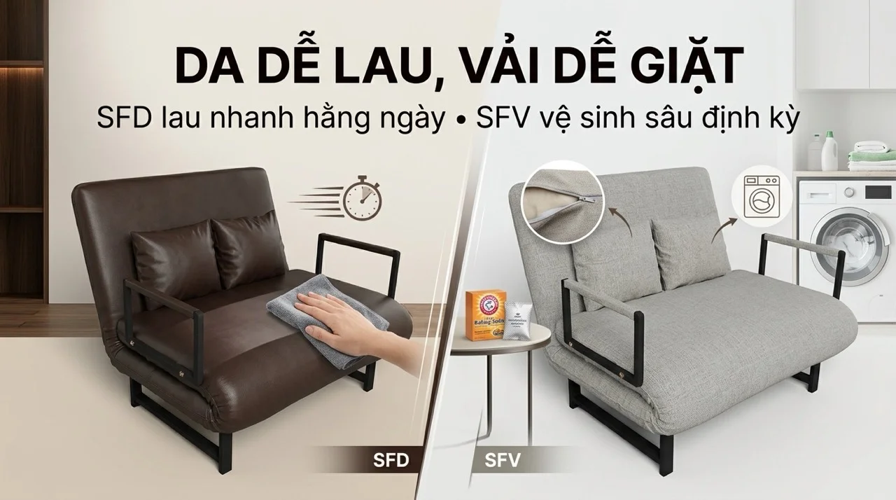 Cách Vệ Sinh Sofa Giường Da & Vải Đúng Cách Tại Nhà 9 Bảng So Sánh Cách Vệ Sinh SFD vs SFV