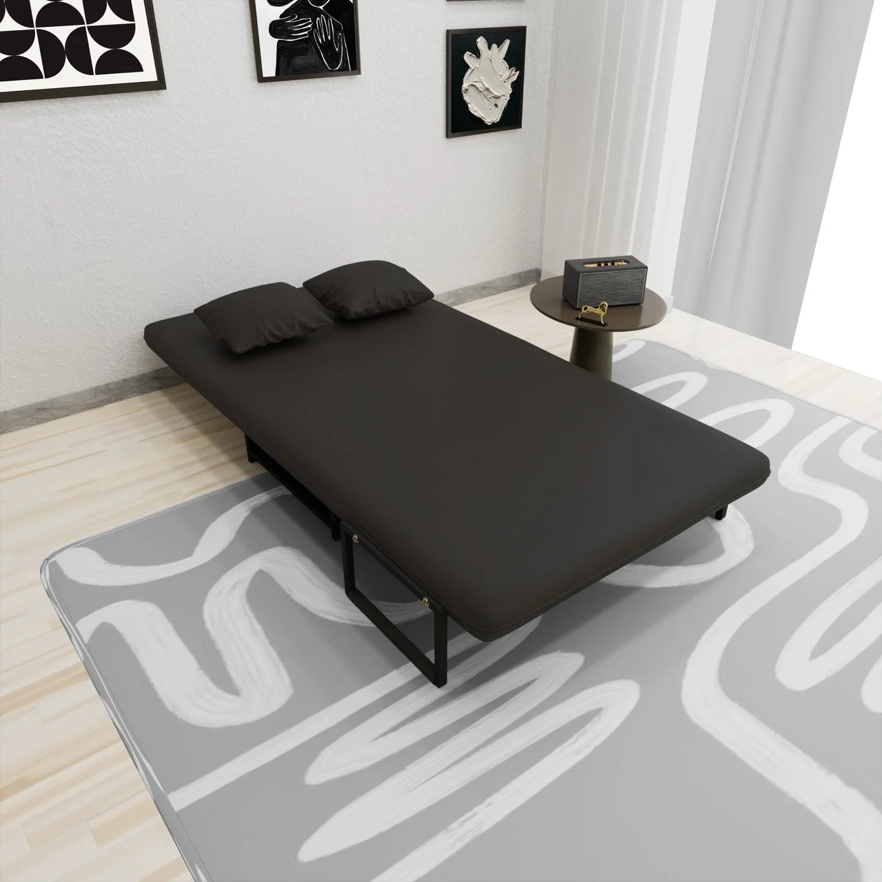 Sofa Giường Da HAKAWA SFD-100 7 bộ ghế Sofa Giường Da HAKAWA SFD-100 màu đen