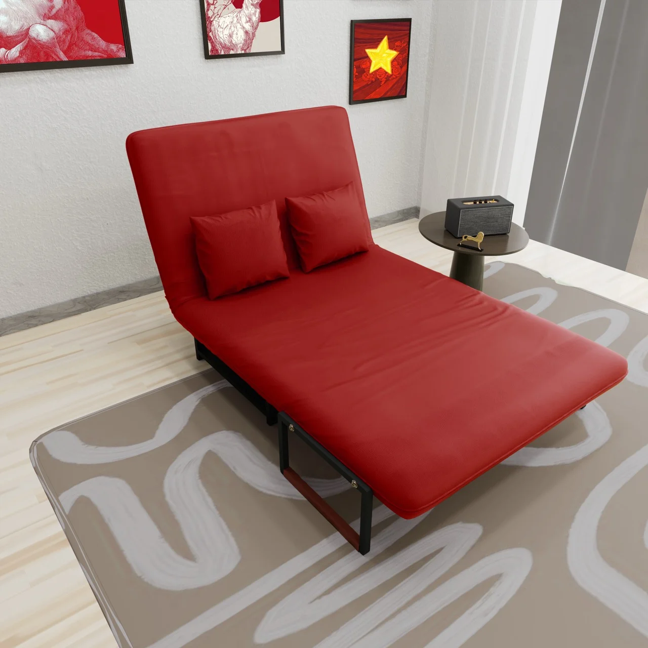 Sofa Giường Da HAKAWA SFD-100 6 bộ ghế Sofa Giường Da HAKAWA SFD-100 màu đỏ