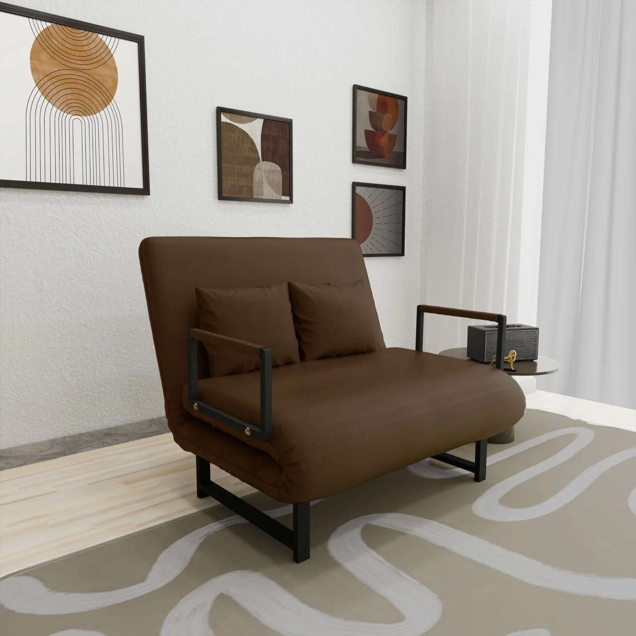 Sofa Giường Da HAKAWA SFD-100 4 bộ ghế Sofa Giường Da HAKAWA SFD-100 màu nâu