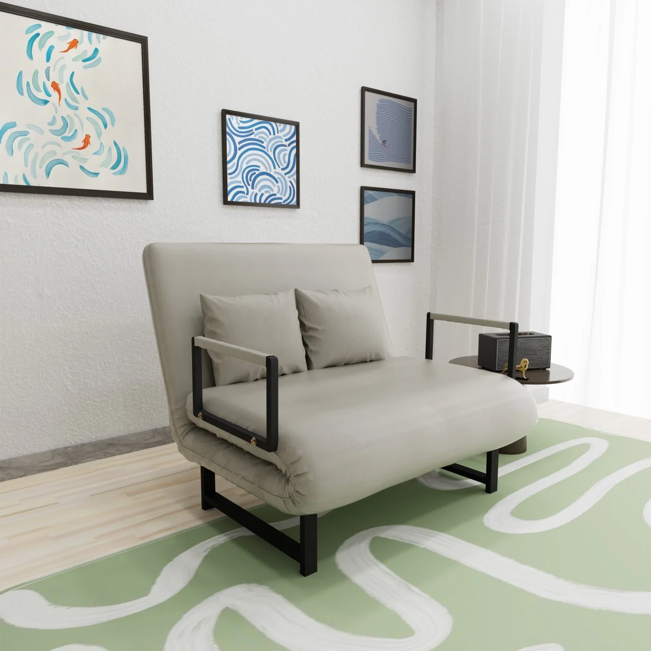 Sofa Giường Da HAKAWA SFD-100 3 bộ ghế Sofa Giường Da HAKAWA SFD-100 màu trắng