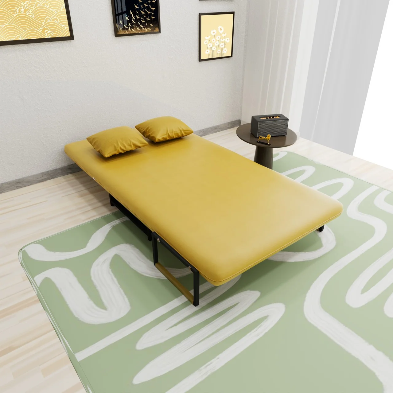 Sofa Giường Da HAKAWA SFD-100 2 bộ ghế Sofa Giường Da HAKAWA SFD-100 màu vàng