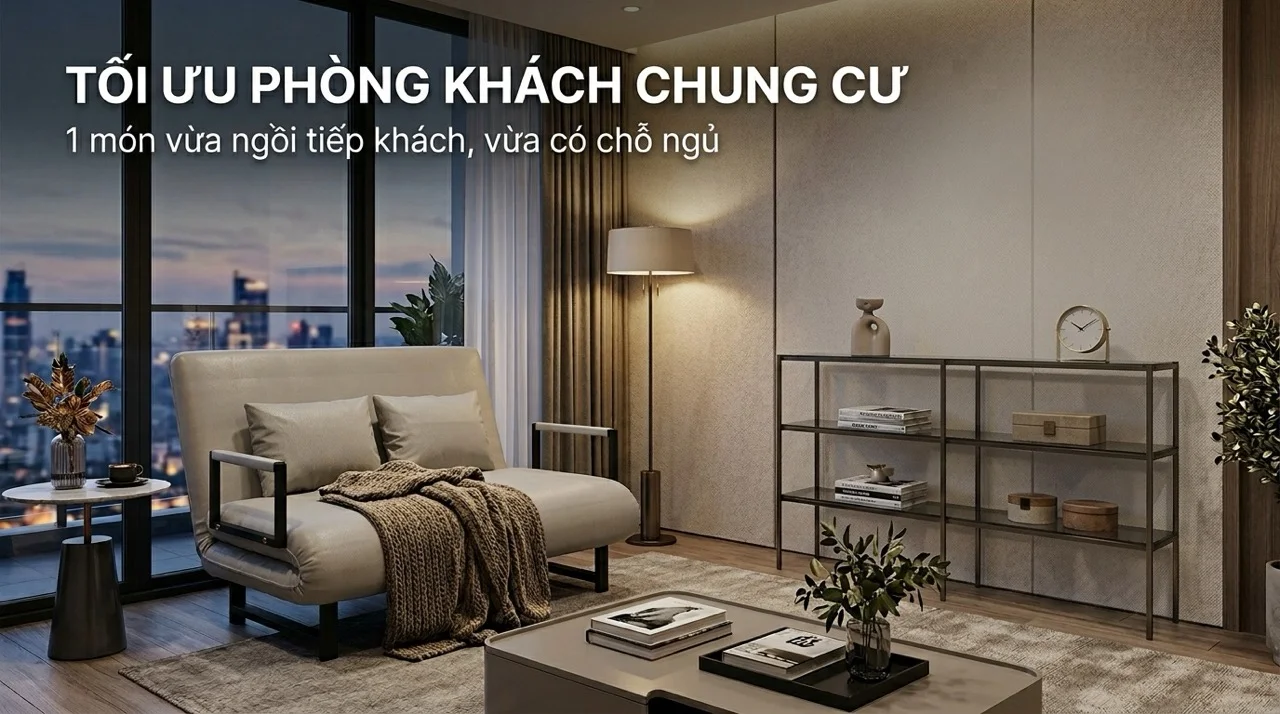 Sofa Giường Cho Chung Cư - Chọn Size Nào Vừa Phòng Khách? 9 Bố Trí Sofa Giường Trong Phòng Khách Chung Cư Đúng Cách