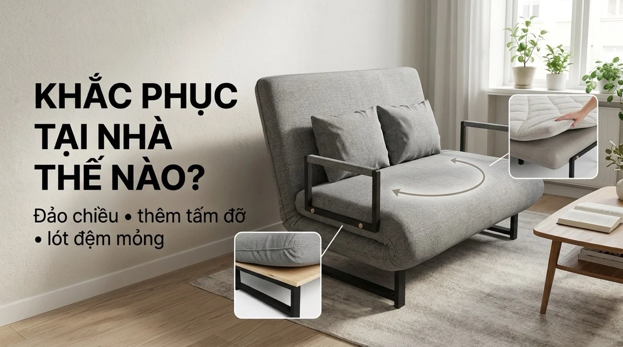 Sofa Giường Bị Xẹp Lún - Nguyên Nhân & Cách Khắc Phục 8 Cách Khắc Phục Sofa Giường Bị Xẹp Lún Tại Nhà