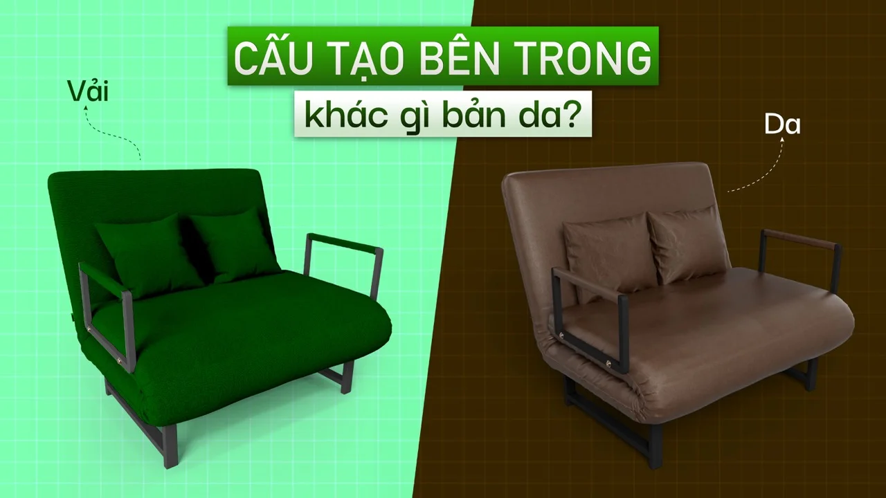 Sofa Giường Vải HAKAWA SFV-100 15 Cấu tạo bên trong - giống và khác gì so với bản da