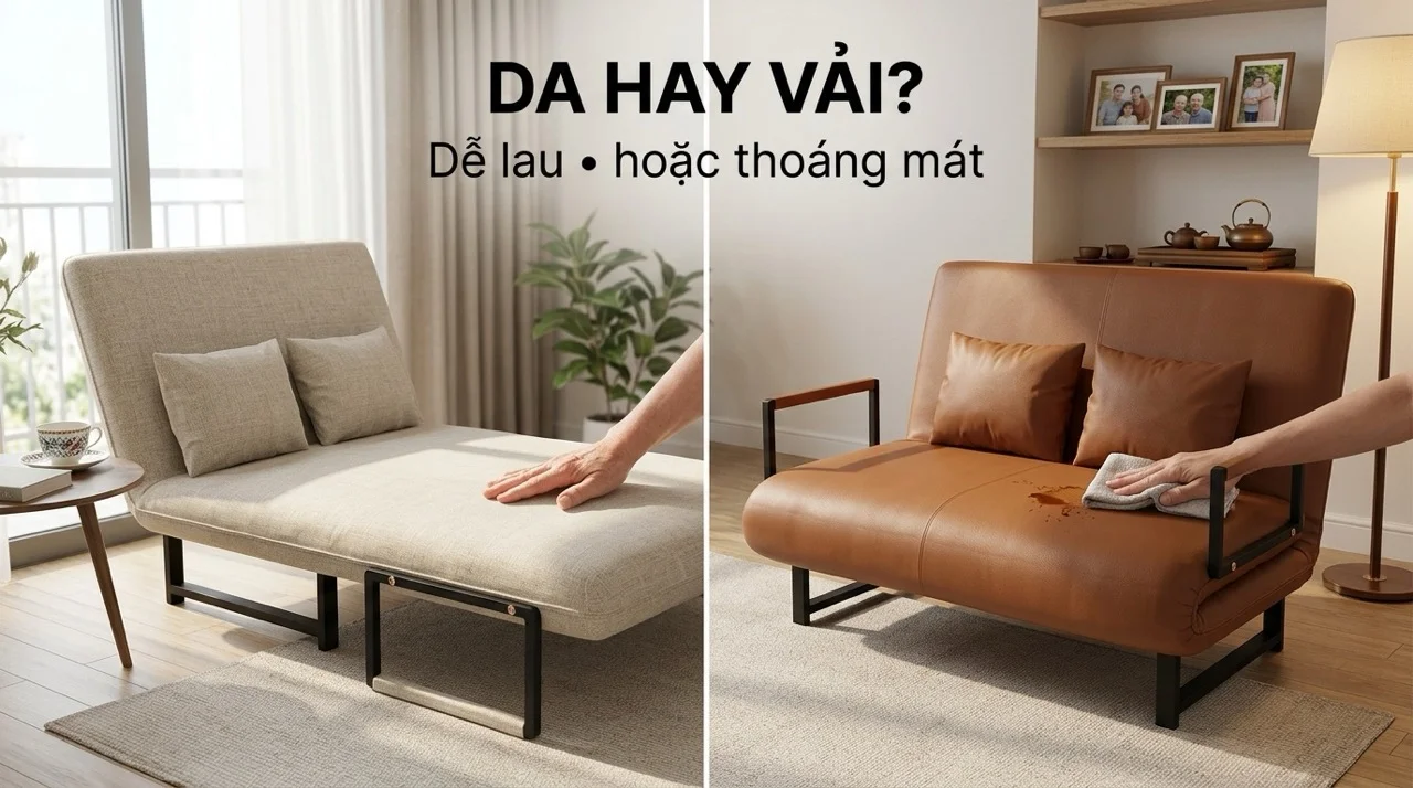 Sofa Giường Cho Người Lớn Tuổi - Êm Ái & An Toàn 8 Chất Liệu Bọc Da Ultra Microfiber Hay Vải Thoáng Khí