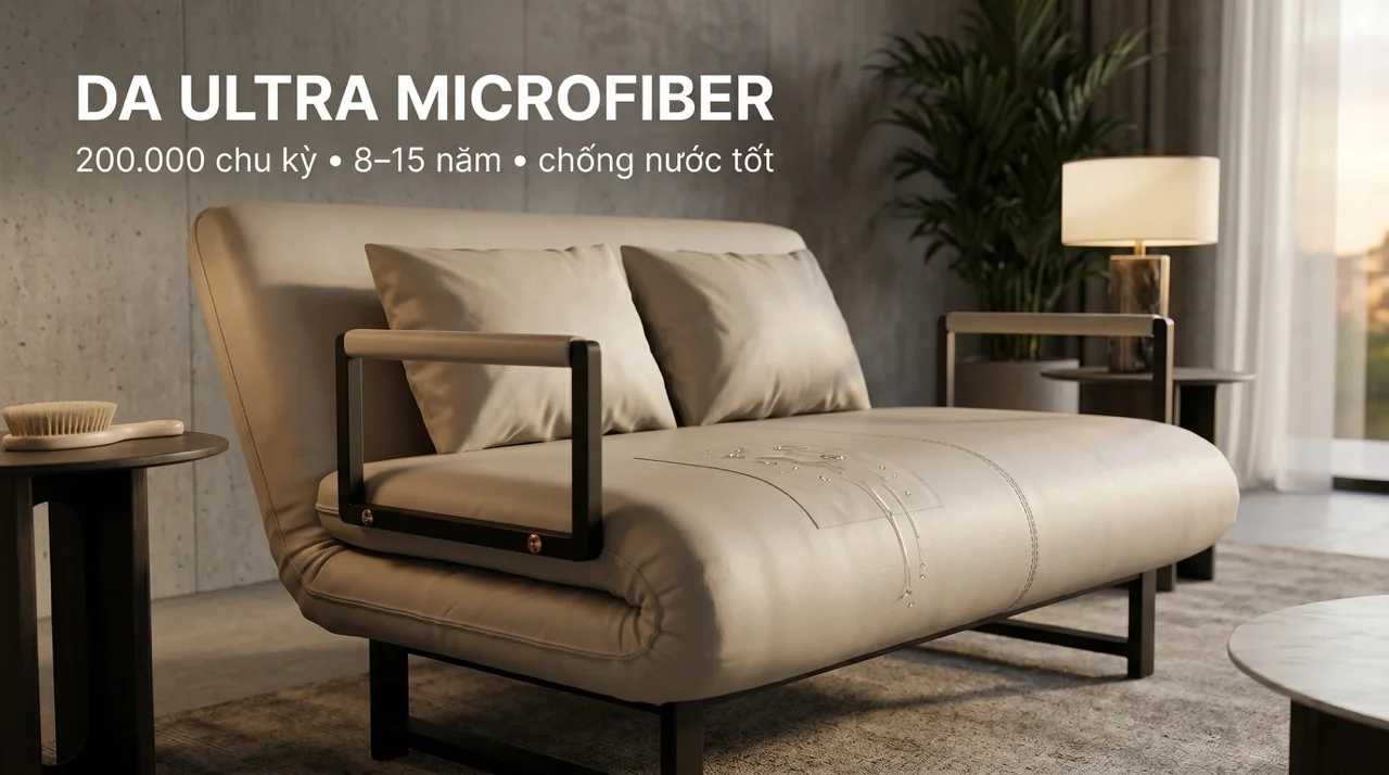 Sofa Giường Cao Cấp Bọc Da - Đáng Đầu Tư Không? 7 Chất Liệu Da Ultra Microfiber -Điểm Khác Biệt Cốt Lõi