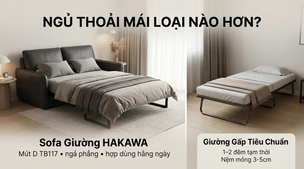 Sofa Giường Hay Giường Gấp - Nên Chọn Loại Nào? 7 Chất Lượng Giấc Ngủ & Độ Thoải Mái