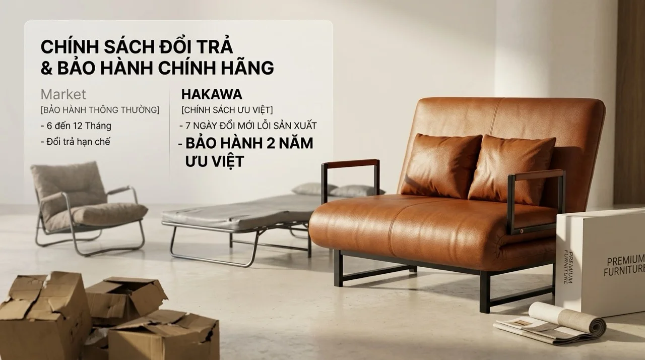 Bảo Hành Sofa Giường HAKAWA - 2 Năm Chính Hãng 9 Chính Sách Đổi Trả Điều Kiện Và Thời Hạn