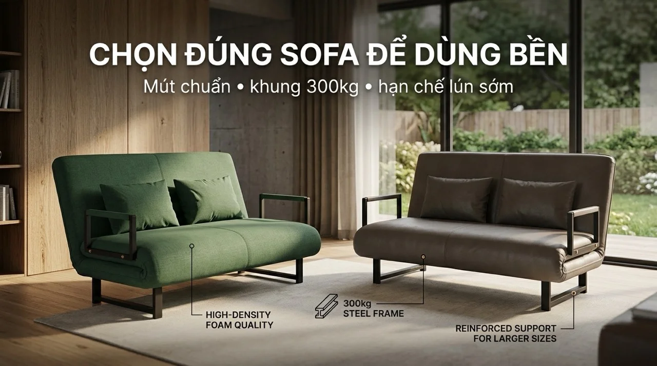 Sofa Giường Bị Xẹp Lún - Nguyên Nhân & Cách Khắc Phục 10 Chọn Sofa Giường Bền Lâu, Hạn Chế Lún Ngay Từ Đầu