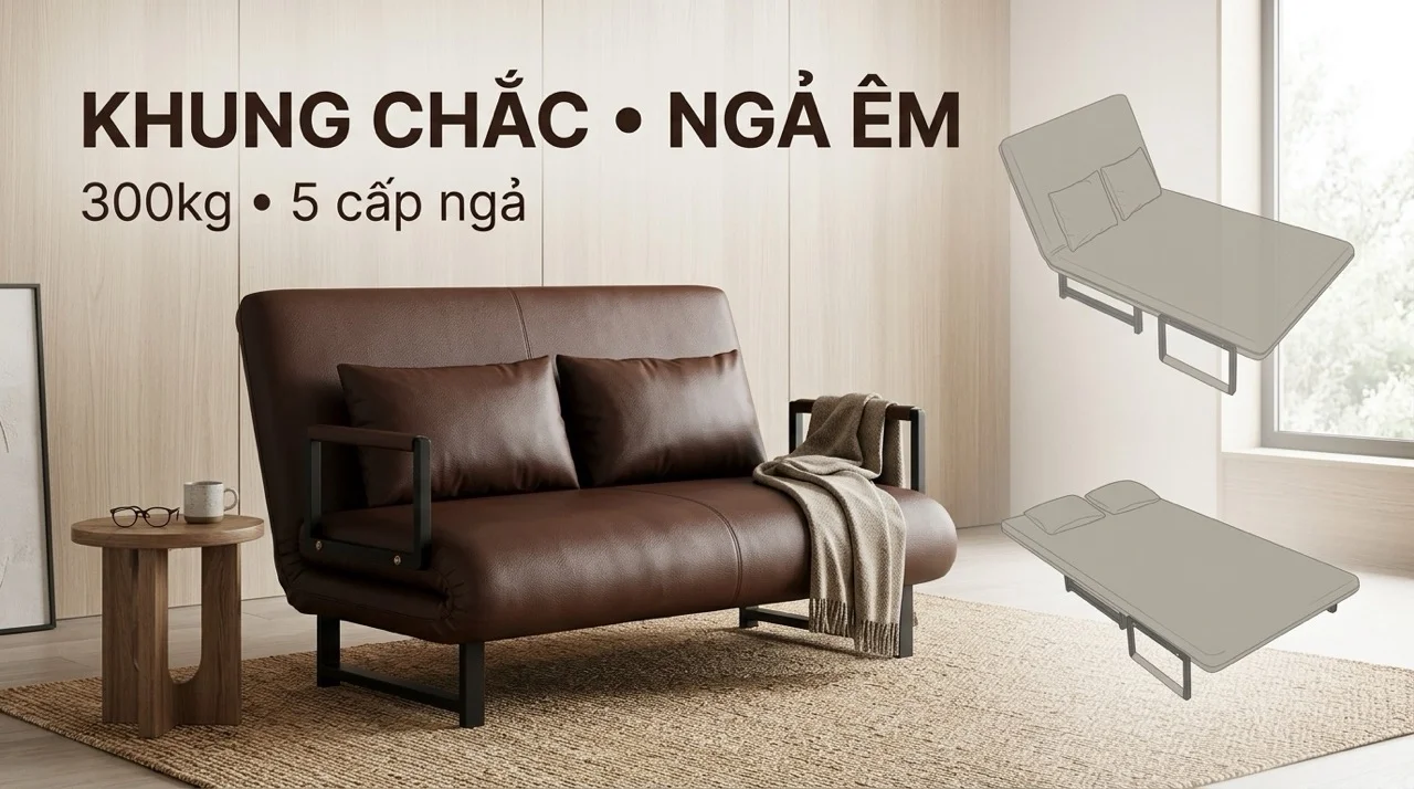 Sofa Giường Cho Người Lớn Tuổi - Êm Ái & An Toàn 7 Cơ Chế 5 Cấp Ngả - Lợi Thế Cho Người Cao Tuổi
