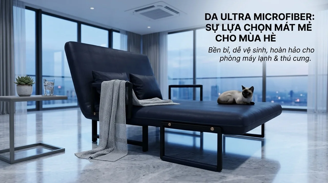 Sofa Giường Mùa Hè - Chất Liệu Nào Thoáng Mát Nhất? 9 Da Ultra Microfiber Mùa Hè - Có Dùng Được Không