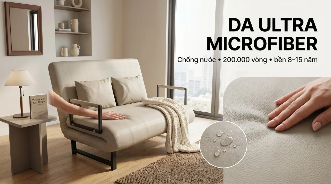 Sofa Giường Cho Homestay - Tăng Chỗ Ngủ, Không Tốn Diện Tích 8 Da Ultra Microfiber - Vì Sao Là Lựa Chọn Số 1 Cho Homestay