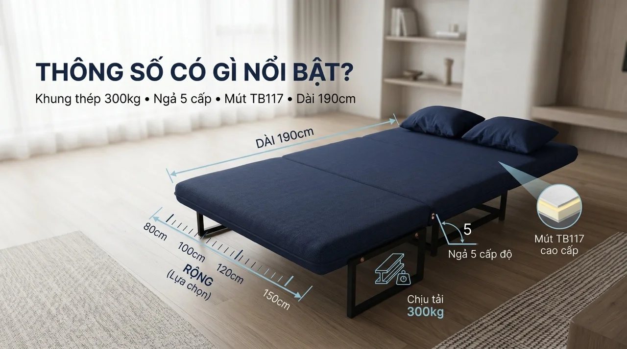 Review Sofa Giường HAKAWA - Trải Nghiệm Thực Tế 7 Đặc Điểm Kỹ Thuật Chung - Có Đáng Tiền Không